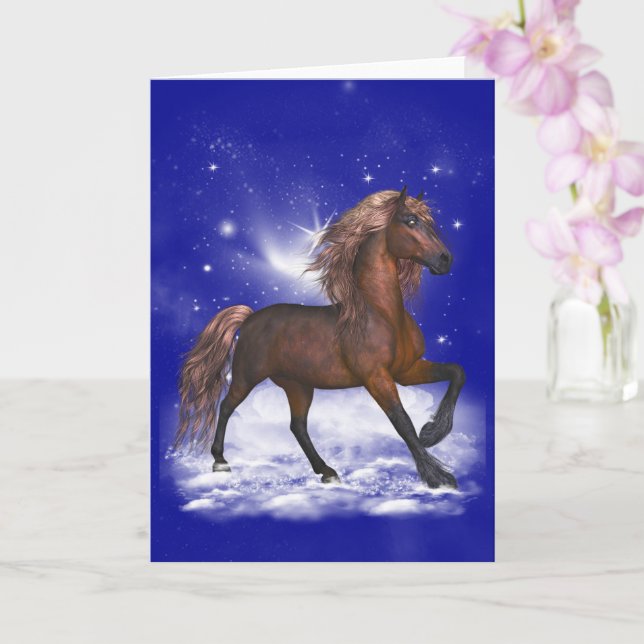 Beautiful horse in the clouds, spirit horse.. card (Orchid)