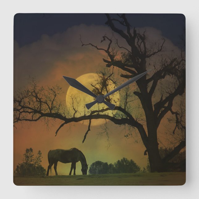 Beautiful Horse in the Harvest Moon Clock (Front)