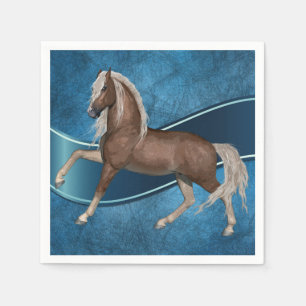 Beautiful Horse On Blue Western Horse Party Napkin