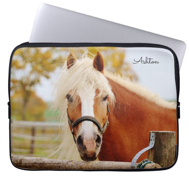 Beautiful Horse Personalized Laptop Sleeve (Front)