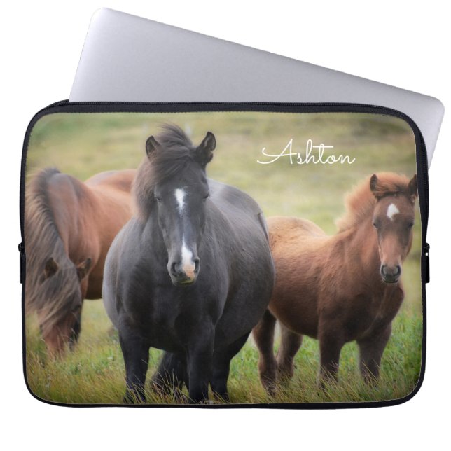 Beautiful Horse Personalized Laptop Sleeve (Front)