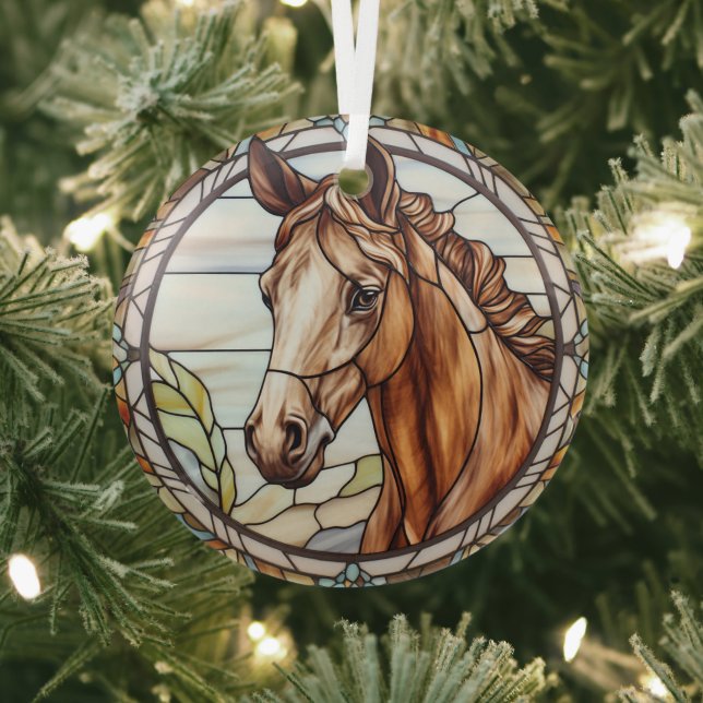 Beautiful Horse Stained Glass Ornament (Insitu)