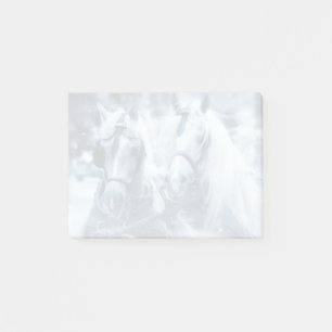Beautiful Horse Team Winter Driving Photo Post-it Notes