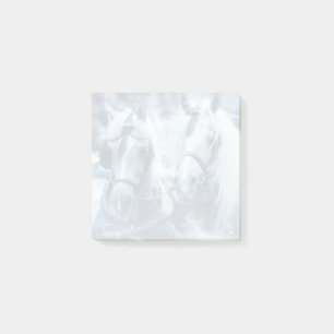 Beautiful Horse Team Winter Driving Photo Post-it Notes