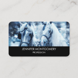 Beautiful Horse Team Winter Photo Business Card