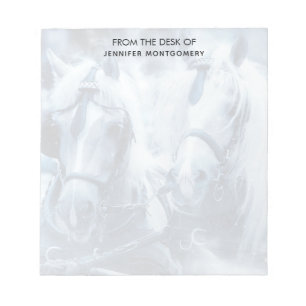 Beautiful Horse Team Winter Photo Notepad