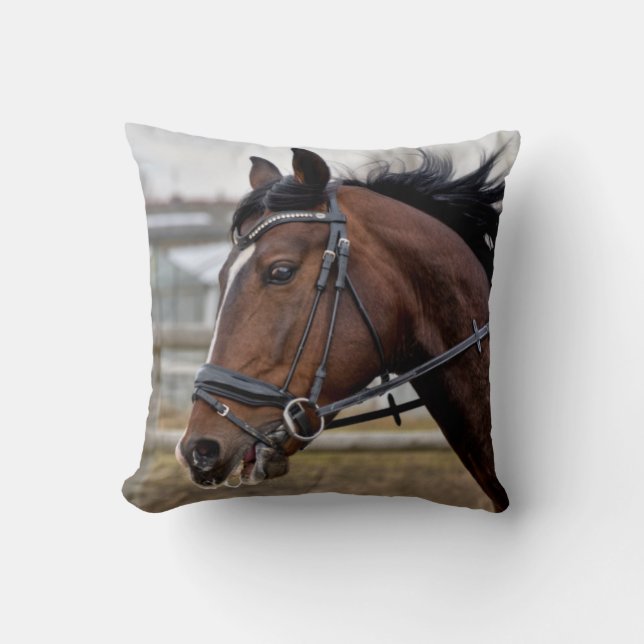 Beautiful Horse Throw Pillow (Front)