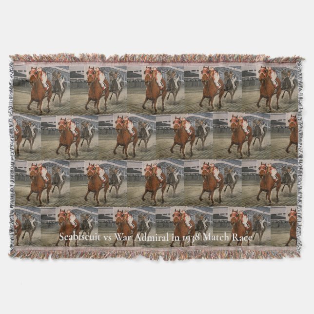 Beautiful Horse Wins Match Race Throw Blanket (Front)