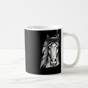 Beautiful Horse With Cute Polka Dot Bandana - Hand Coffee Mug