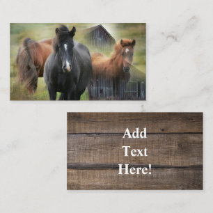 Beautiful Horses and Rustic Barn Business Card