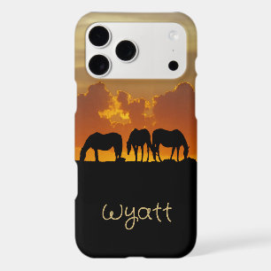Beautiful Horses in Sunset Evening Custom Name