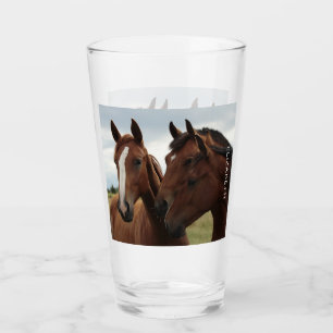 Beautiful Horses Personalized Glass