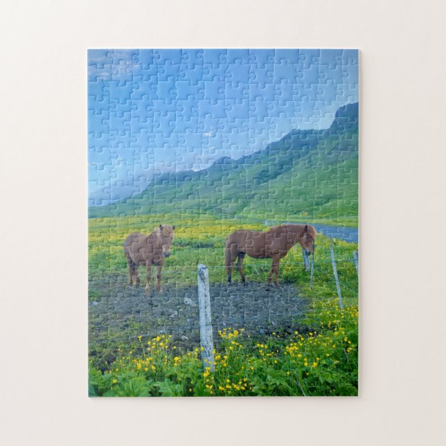 Beautiful Horses, Scenic Landscape  Jigsaw Puzzle (Vertical)