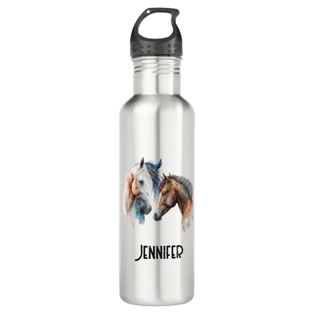 Beautiful Horses Western Boho Style 710 Ml Water Bottle (Front)