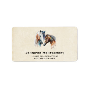 Beautiful Horses Western Boho Style Label