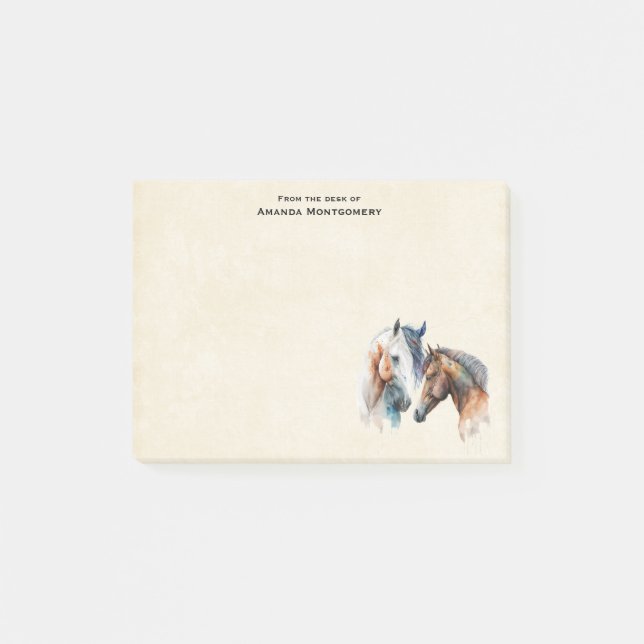 Beautiful Horses Western Boho Style Post-it Notes (Front)