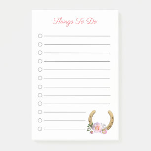 Beautiful Horseshoe with Flowers Things To Do Post-it Notes