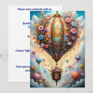Beautiful Hot air Balloon Invitation