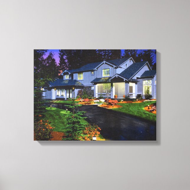 Beautiful House Canvas Painting Print (Front)