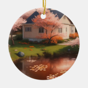Beautiful House  Ceramic Ornament