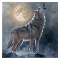 Beautiful Howling Wolf Moon Art
