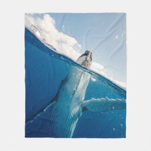 Beautiful Huge Whale Fleece Blanket