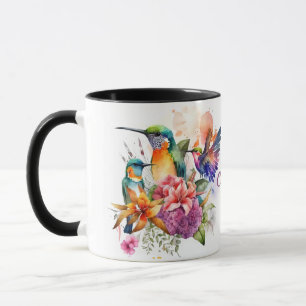 Beautiful Humming Birds in Flowers Mug