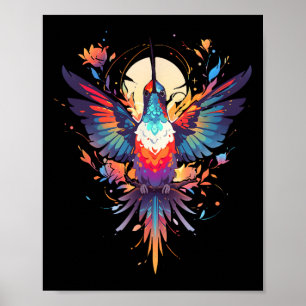 Beautiful Hummingbird Bird Watching Earth Day Natu Poster