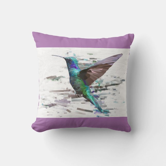 Beautiful Hummingbird In The Wind Throw Pillow (Front)