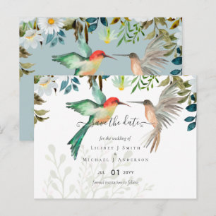 Beautiful HUMMINGBIRDS Couple Wedding Postcard