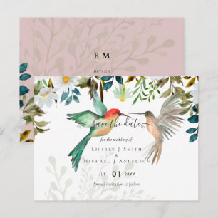 Beautiful HUMMINGBIRDS Couple Wedding Postcard