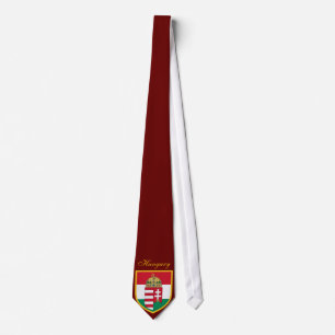 Beautiful Hungary Flag - Coat Arm Tie
