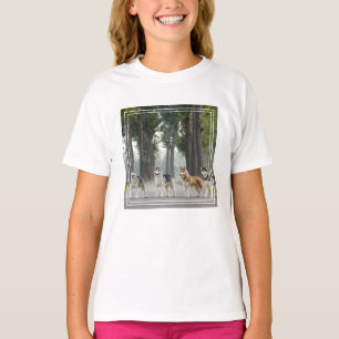 Beautiful Husky Dogs on a Nature Trail T-Shirt