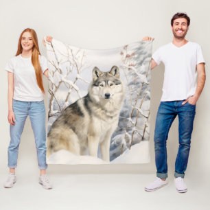 Beautiful Husky Fleece Blanket