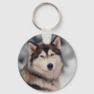 Beautiful Husky in the Outdoors Keychain