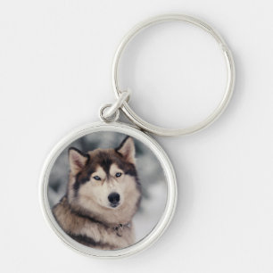 Beautiful Husky in the Outdoors Keychain