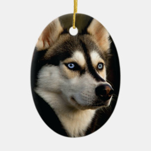 Beautiful Husky Throw Pillow Ceramic Ornament