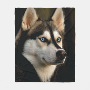 Beautiful Husky Throw Pillow Fleece Blanket