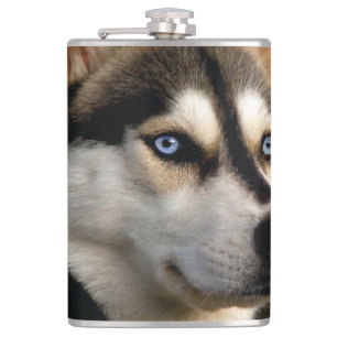 Beautiful Husky Throw Pillow Hip Flask