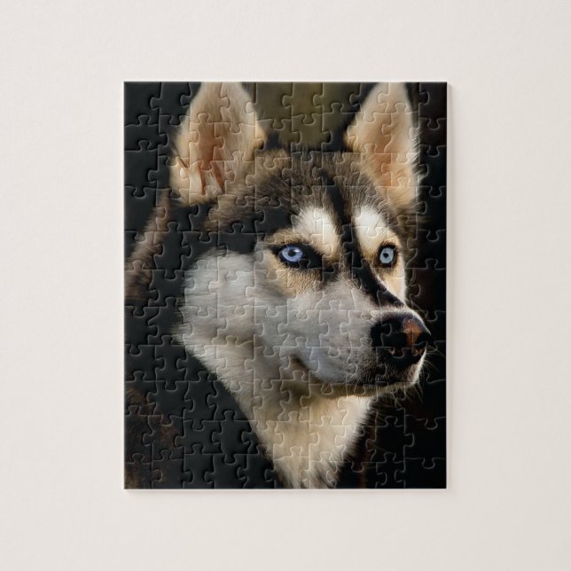 Beautiful Husky Throw Pillow Jigsaw Puzzle (Vertical)