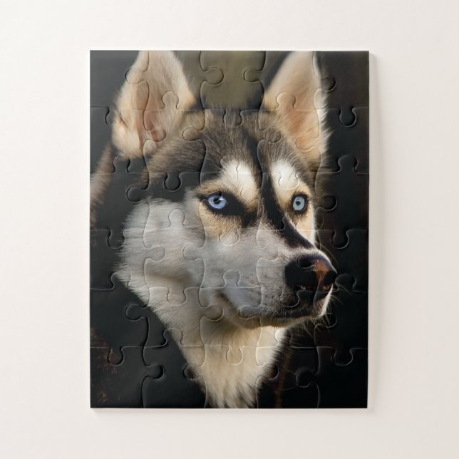 Beautiful Husky Throw Pillow Jigsaw Puzzle (Vertical)