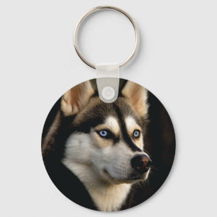 Beautiful Husky Throw Pillow Keychain