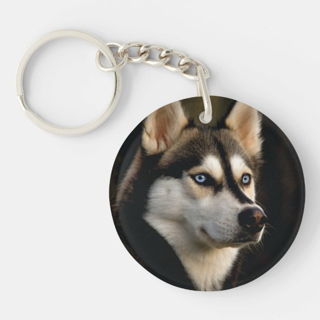 Beautiful Husky Throw Pillow Keychain (Front)