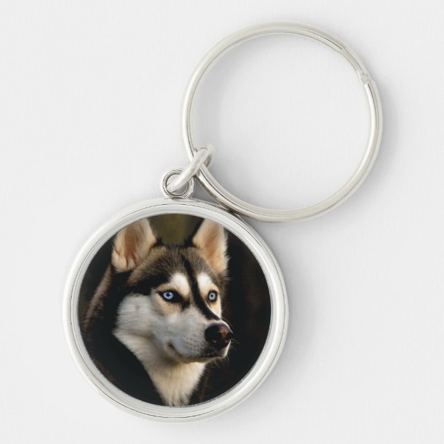 Beautiful Husky Throw Pillow Keychain (Front)