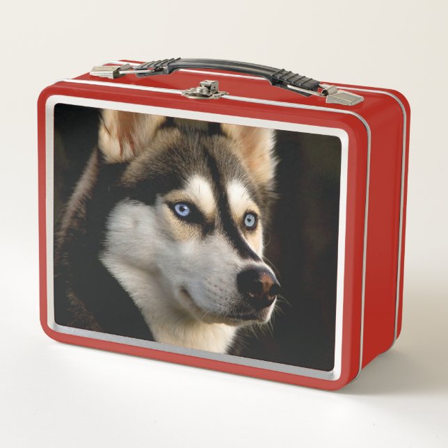 Beautiful Husky Throw Pillow Metal Lunch Box (Front)