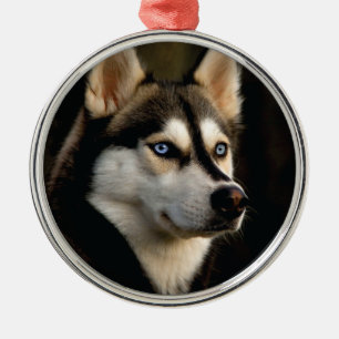 Beautiful Husky Throw Pillow Metal Ornament