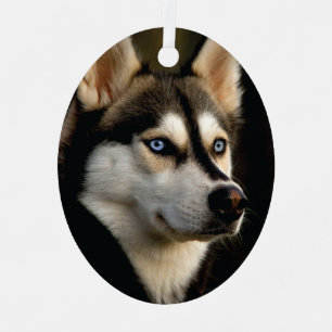 Beautiful Husky Throw Pillow Metal Ornament