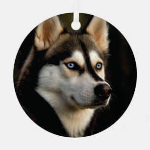 Beautiful Husky Throw Pillow Metal Ornament