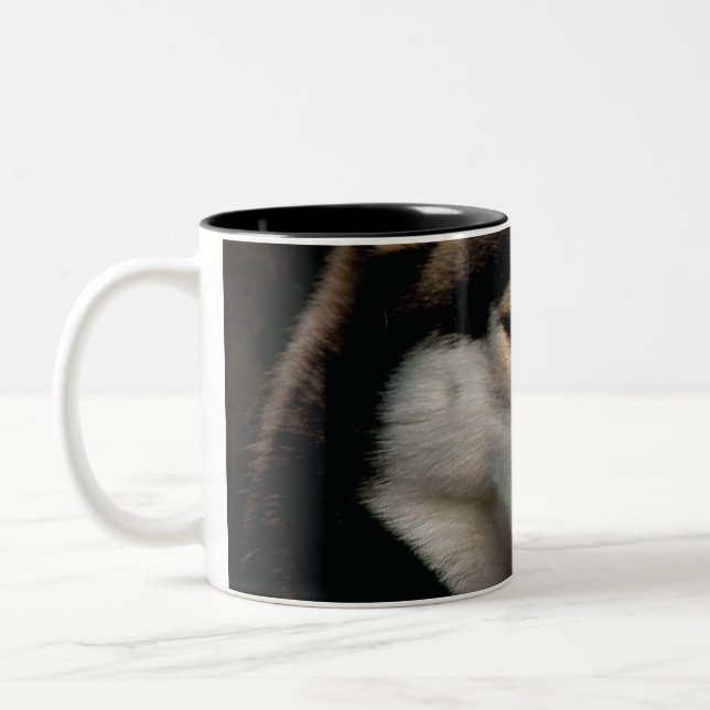 Beautiful Husky Throw Pillow Two-Tone Coffee Mug (Left)