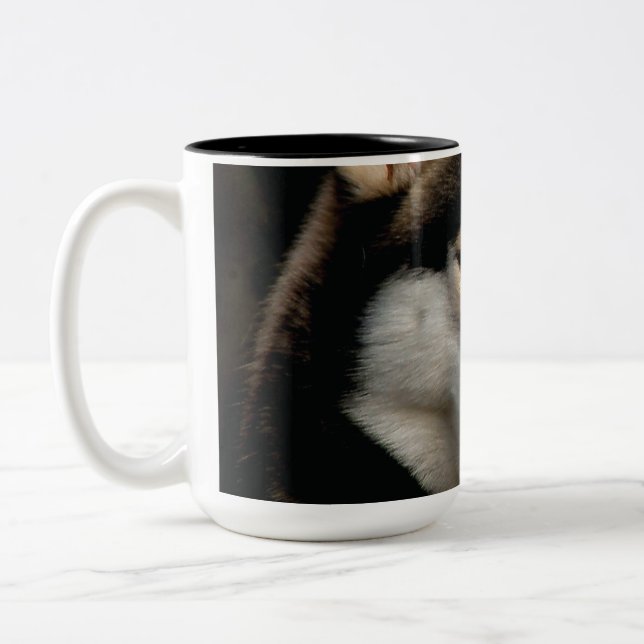 Beautiful Husky Throw Pillow Two-Tone Coffee Mug (Left)